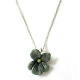 Les Nereides Green Enamel Flower Necklace