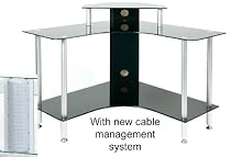 DSK4 SC - Small Corner Black Glass Computer Desk