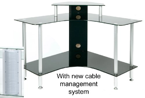 DSK4 SC - Small Corner Black Glass Computer Desk