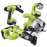 Worx WT940K 4-Piece 18V Cordless Combo Tool Kit w/Rolling Storage Case - Drill, Circular Saw, Reciprocating Saw, Light!