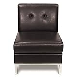Avenue Six Wall Street Armless Chair in Espresso Faux Leather