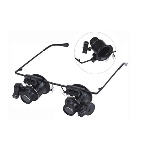 Starsource20X Watch Clock Repair Magnifier Glass with 2 LED Lamps Adjustable Eyeflap Loupe