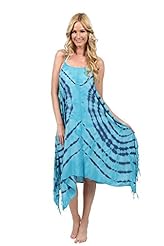 Illusion Rayon Spaghetti Strap Tie Dye Print  Dress