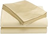 Renaissance Collection 600-Thread-Count Cotton Sateen Queen Sheet Set, Honey