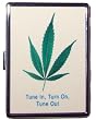 Hand Made TUNE IN TUNE OUT Retro Pot Leaf Cigarette ID Billfold Case Hand Made TUNE IN TUNE OUT Retro Pot Leaf Cigarette ID Billfold Case