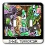 Londons Times Funny Bugs and Slugs Cartoons - Snail Terrorism - Light Switch Covers - double toggle switch