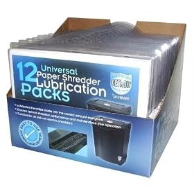 12 PAPER SHREDDER UNIVERSAL LUBE LUBRICATION SHEETS OIL