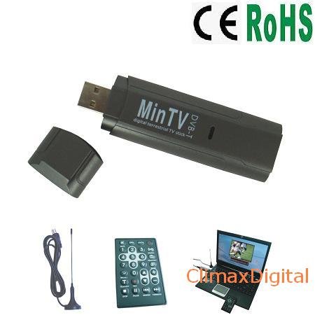 ClimaxDigital DTV200 TV DVB-T USB 2.0 Tuner/Receiver/ Adapter/Dongle/Stick Freeview with Aerial, Remote Control and HDTV for PC and Laptop (supports XP / Vista 32bit/64bit/Windows 7/Linux).supports video formats MPEG1/2/4 and H.264
