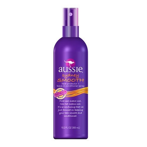 Aussie Sydney Smooth Styling Heat Protector + Leave-in Conditioner, 10.2-Ounce Bottles (Pack of 4)