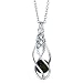 Ze Sterling Silver Caged Onyx Pendant. 18" Ze Sterling Silver Caged Onyx Pendant. 18"