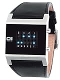 Image of Binary Watch KT102B1 ST/ST Case and Black Leather Strap 'Kerala Trance'