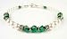 May Emerald Birthstone Swarovski Crystal Beaded Pearl Bracelets