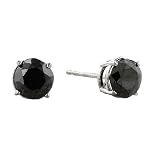 14K White Gold 1.5 ct. Black Diamond Stud Earrings