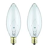 3 Watt 3 Volt Torpedo Shaped Incandescent Light Bulb / Battery Operated Candle Replacement Bulbs / Clear / Candelabra Base / **2 Pack**