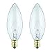 3 Watt 3 Volt Torpedo / Clear / Candelabra Base / 2 Pack