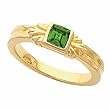 14K Yellow Gold Tsavorite (Green Garnet) Ring