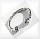 David Yurman Style Cable Cuff Bracelet Tahitian Grey Pearl BG123GP