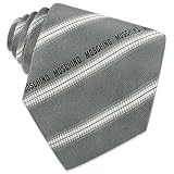 Moschino Gray Logoed Stripes Woven Silk Tie