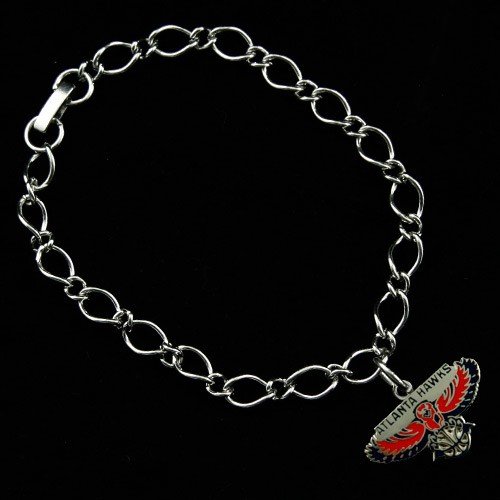 Atlanta Hawks Ladies Silver-Tone Charm Bracelet