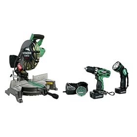 Hitachi KC10FCH Miter Saw/ 12-Voltolt Cordless Drill Combo