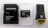 Samsung Micro SD / Micro SDHC 16GB class 2 with Sandisk USB reader, Flash M ....