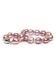 HinsonGayle AAA Handpicked Ultra-Iridescent 10-11mm Naturally Pink Baroque Cultured Pearl Bracelet (Sterling Silver, 7.5")