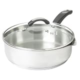 Oneida Cook N' Pour Stainless Steel 10-Inch Deep Saute Pan with Lid