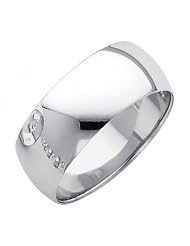 14k White Gold 8mm Plain Wedding Ring Ring for Men & Women - Size 10.5 by 