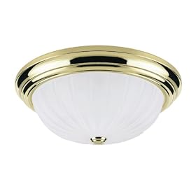 Westinghouse Two-Light Flush Mount Ceiling Fixture, Polished Brass with Frosted Globes... by Westinghouse
