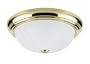Westinghouse 64364 Two-Light Flush Mount Ceiling Fixture, Polished Brass with Frosted Globes