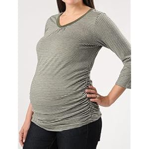 Buy A Pea in the Pod: 3 4 Sleeve Scoop Neck Side Ruched Maternity T Shirt by A Pea in the Pod