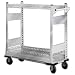 Equipto 4574 V-Grip 2-Shelf Wire Shelving Cart with Standard Duty Casters, 18 Gauge Steel, 500 lbs Capacity, 48" W x 42" H x 18" D, Mirror Silver