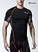 TSLA CLSX Men's UPF 50+ Quick Dry Short Sleeve Compression Shirts, Athletic Workout Shirt, Water Sports Rash Guard, Zero Block Black & Red, X-Large