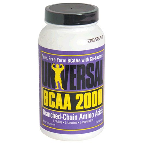 Universal BCAA 2000 Pure Capsules, Free Form BCAAs with CoFactors, 120Count Bottles