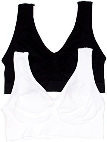 Kathy Ireland Intimates Wire Free Comfort Bra 2-pack (1X, White/Black)
