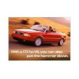 1996 AUDI CABRIOLET Post Card Sales Piece by Audi