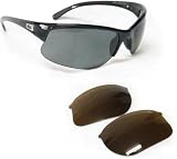 Bolle Sunglasses Shift Shiny Black Frame with TLB Dark and Polarized TNS Interchangeable 2 Lens Set