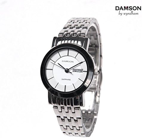 Darling Gifts DAMSON Damasen ladies Swiss watch business casual steel bracelet women watch ceramic ringcolor:black and white disc / female£¨A watch with 2015 special design)