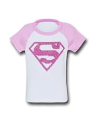 Apparel: Supergirl Girls Pink Pattern Symbol T-Shirt- Toddler 2T