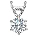 18k White Gold IGI Certified Round Diamond Solitaire Pendant w/ Heart Shaped Bale (3.03 cttw, E-F Color, SI1-SI2 Clarity)