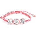 Bling Jewelry Pink Childrens Macrame Bracelet with White Swarovski Crystal Beads 10mm