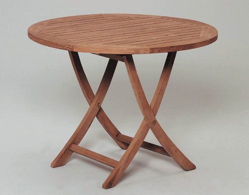 H.G. “XBeine” Gartentisch 80cm Teak aus Plantagenteakholz, mit X