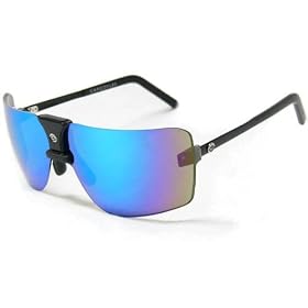 Gargoyles Sunglasses 85's Black Frame with Caribbean Blue Lenses 3346016B
