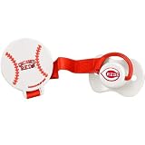CINCINNATI REDS Team Logo BABY PACIFIER and CLIP with Silicone Nipple