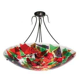 Meyda Tiffany - 26346: Black - 30W Duomo Colorito Fused Glass Semiflush by Meyda
