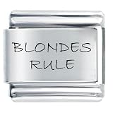 Hair Blondes Rule Italian Charms Bracelet Link