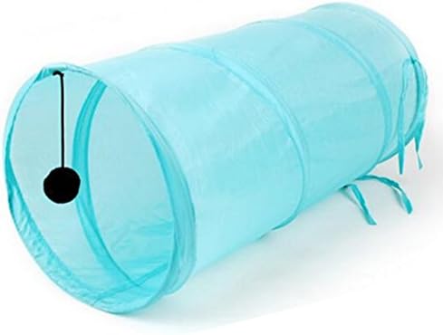 Pethobby Cat tunnel Pet Cat Toys Portable Exercise Agility Training Open Tunnel (Blue)