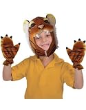 Tiger Cap-and-Paw Costume Set: One Size fits Most Plush Hood and Gloves