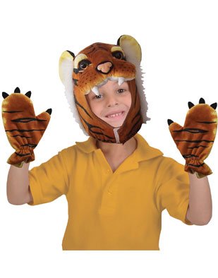 Best Price Tiger Cap-and-Paw Costume Set: One Size fits Most Plush Hood and Gloves