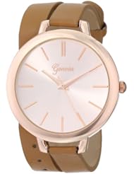 Geneva Womens 8180E-GEN Analog Display Quartz Brown Casual Watch